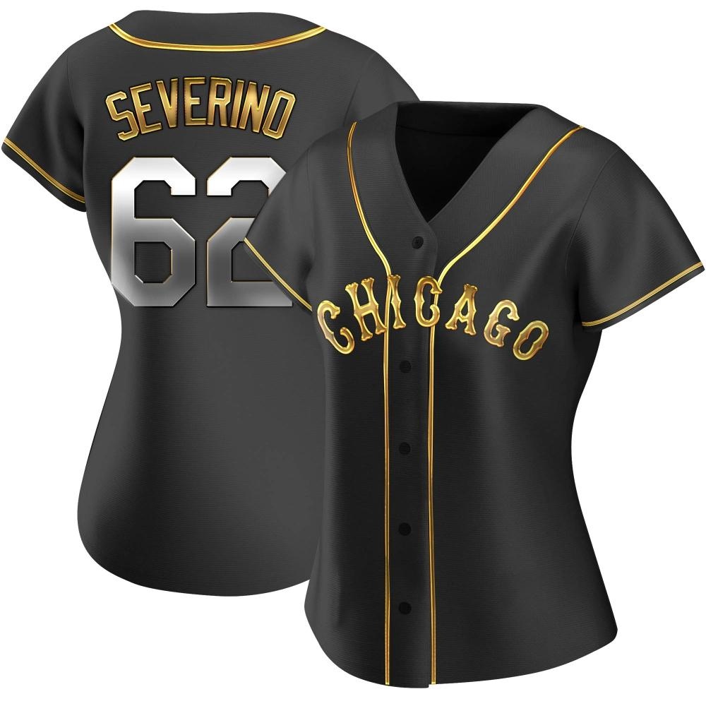 Replica Anderson Severino Women's Chicago White Sox Black Golden Alternate Jersey Replica Anderson Severino Women's Chicago White Sox Black Golden Alternate Jersey