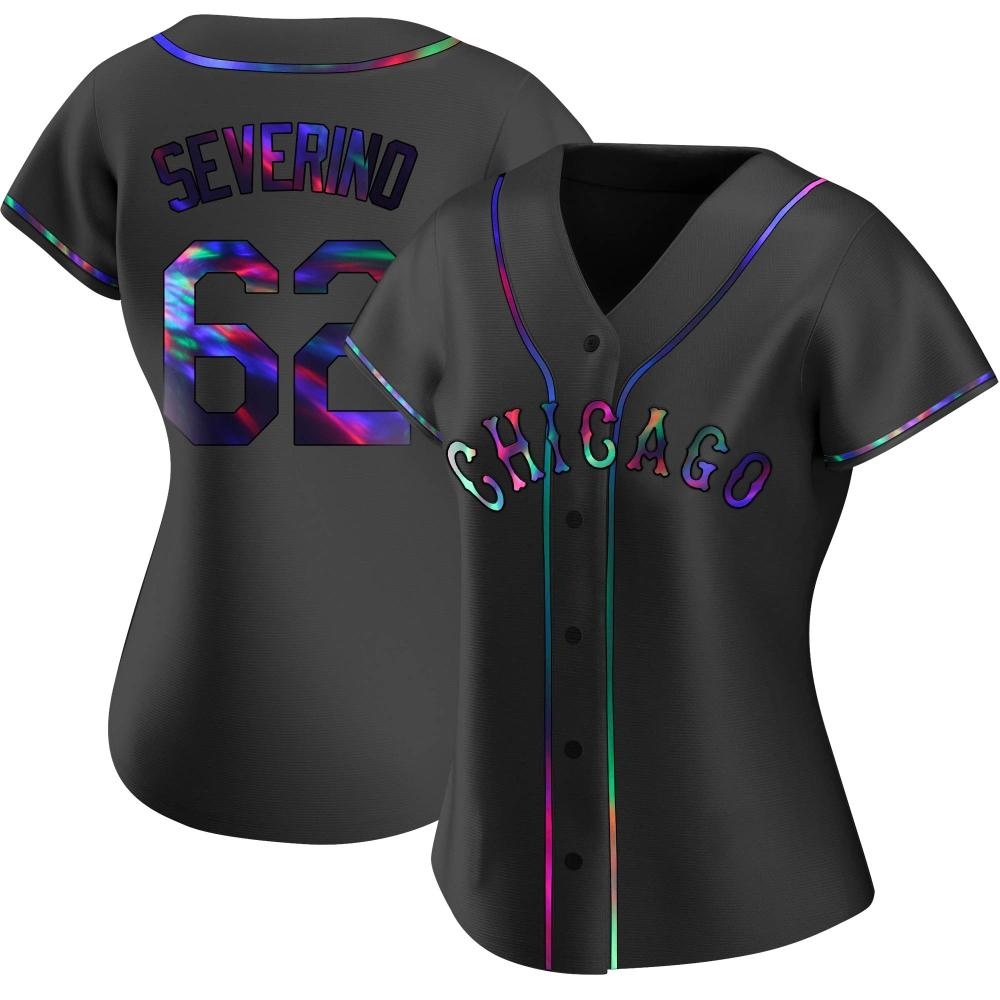 Replica Anderson Severino Women's Chicago White Sox Black Holographic Alternate Jersey Replica Anderson Severino Women's Chicago White Sox Black Holographic Alternate Jersey