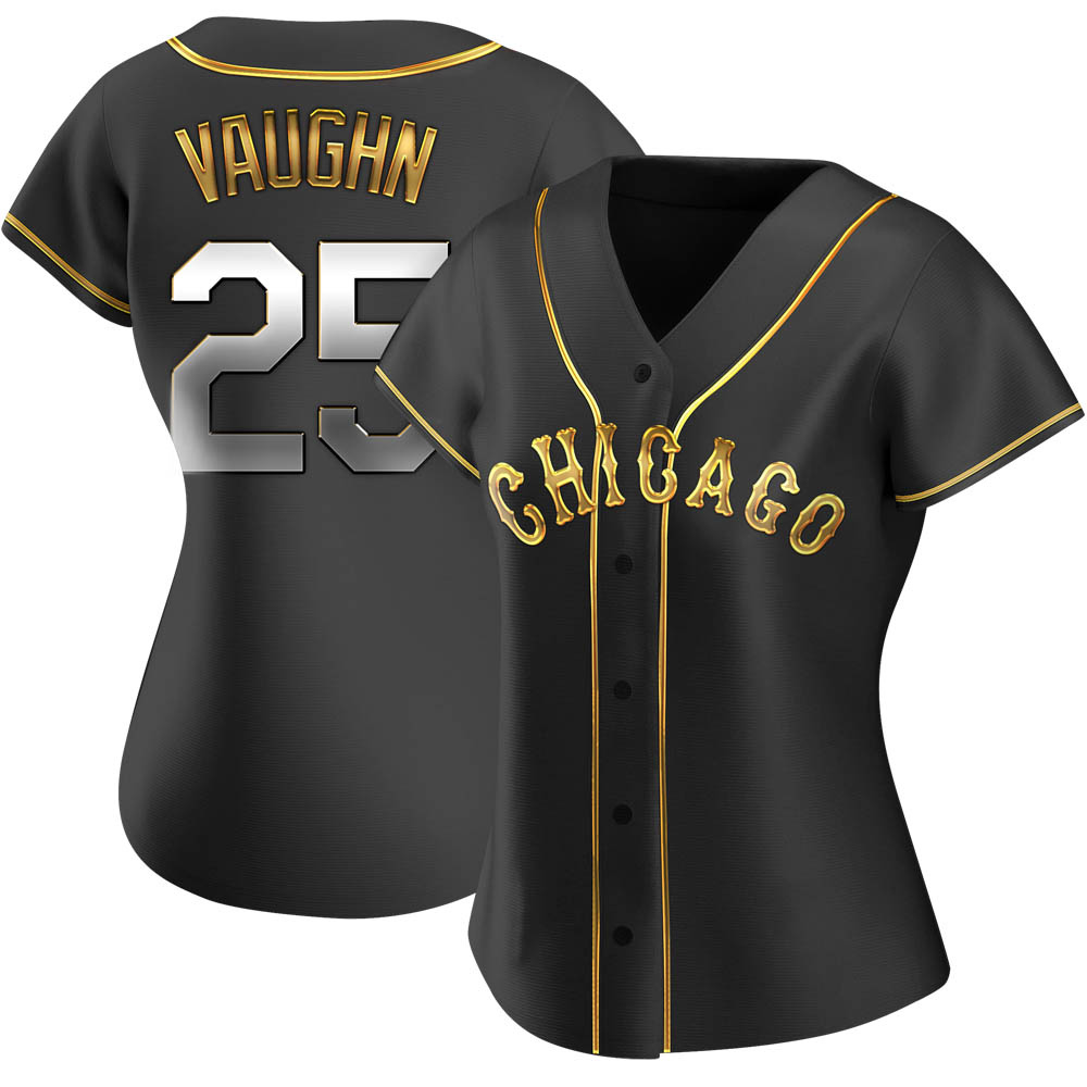 Replica Andrew Vaughn Women's Chicago White Sox Black Golden Alternate Jersey Replica Andrew Vaughn Women's Chicago White Sox Black Golden Alternate Jersey