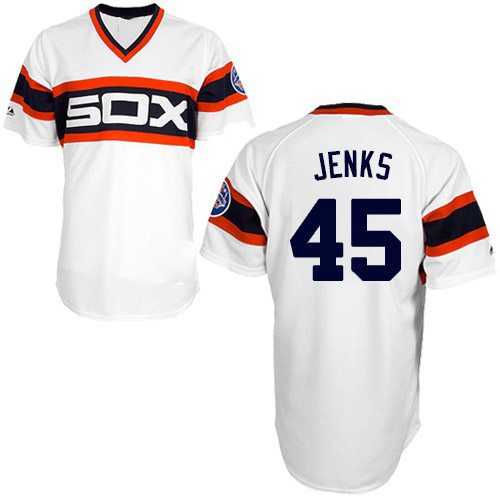 Authentic Bobby Jenks Men's Chicago White Sox White 1983 Throwback Jersey Authentic Bobby Jenks Men's Chicago White Sox White 1983 Throwback Jersey