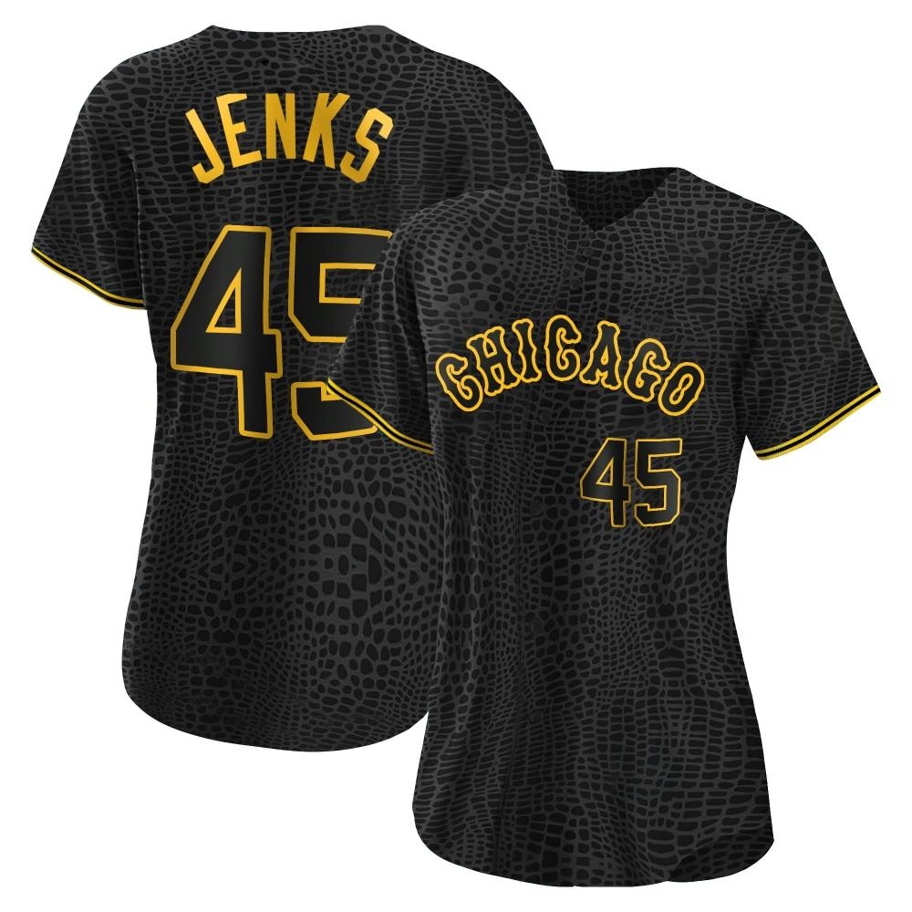 Authentic Bobby Jenks Women's Chicago White Sox Black Snake Skin City Jersey Authentic Bobby Jenks Women's Chicago White Sox Black Snake Skin City Jersey