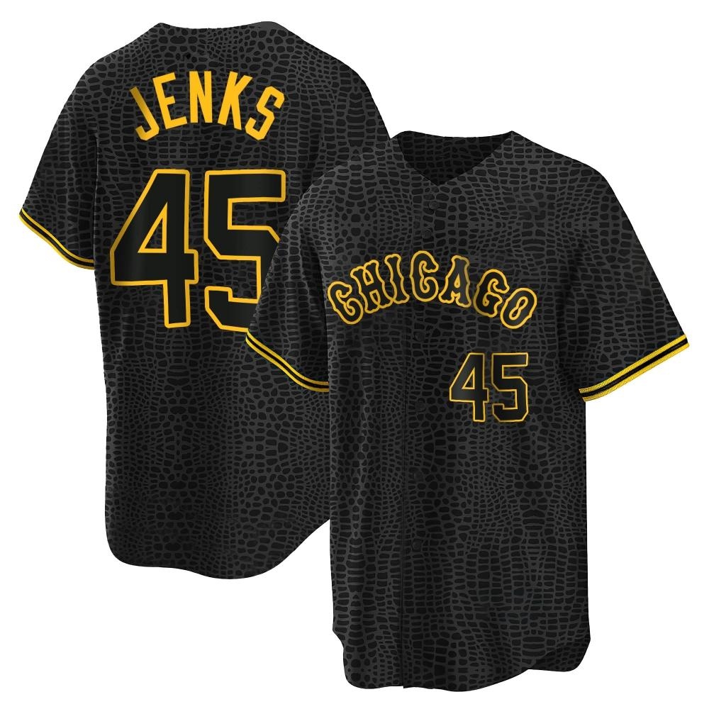 Replica Bobby Jenks Men's Chicago White Sox Black Snake Skin City Jersey Replica Bobby Jenks Men's Chicago White Sox Black Snake Skin City Jersey