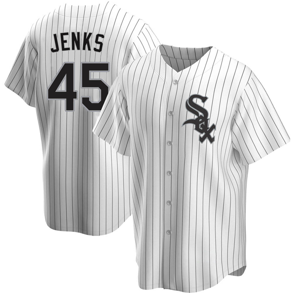Replica Bobby Jenks Men's Chicago White Sox White Home Jersey Replica Bobby Jenks Men's Chicago White Sox White Home Jersey