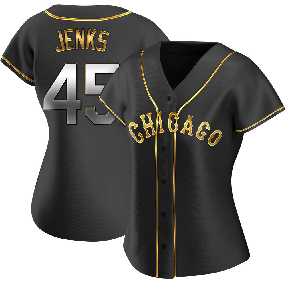 Replica Bobby Jenks Women's Chicago White Sox Black Golden Alternate Jersey Replica Bobby Jenks Women's Chicago White Sox Black Golden Alternate Jersey