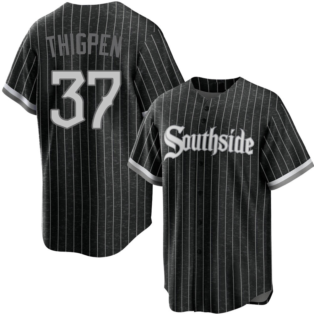 Replica Bobby Thigpen Men's Chicago White Sox Black 2021 City Connect Jersey Replica Bobby Thigpen Men's Chicago White Sox Black 2021 City Connect Jersey