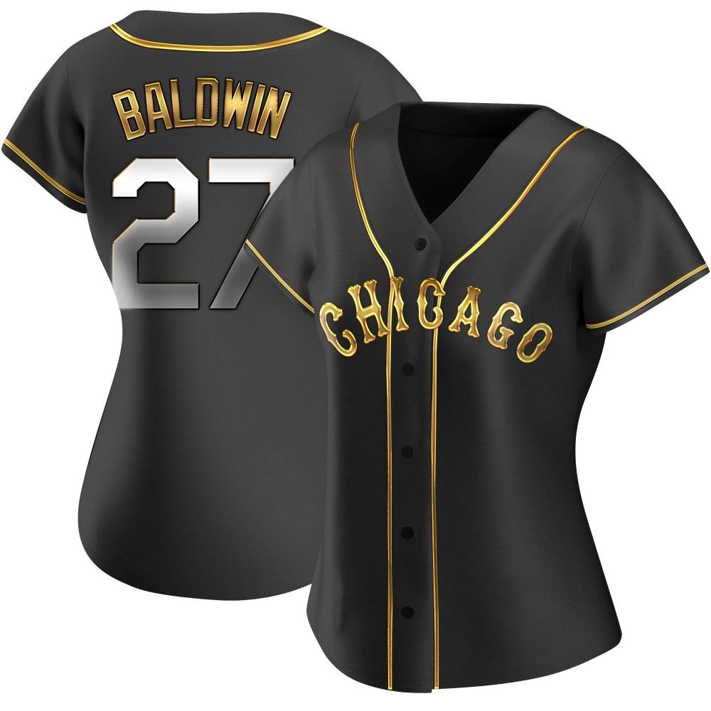 Replica Brooks Baldwin Women's Chicago White Sox Black Golden Alternate Jersey Replica Brooks Baldwin Women's Chicago White Sox Black Golden Alternate Jersey