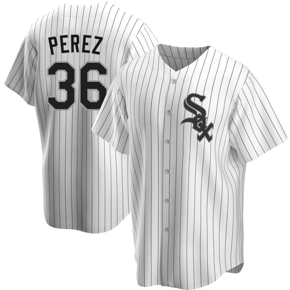 Replica Carlos Perez Men's Chicago White Sox White Home Jersey Replica Carlos Perez Men's Chicago White Sox White Home Jersey