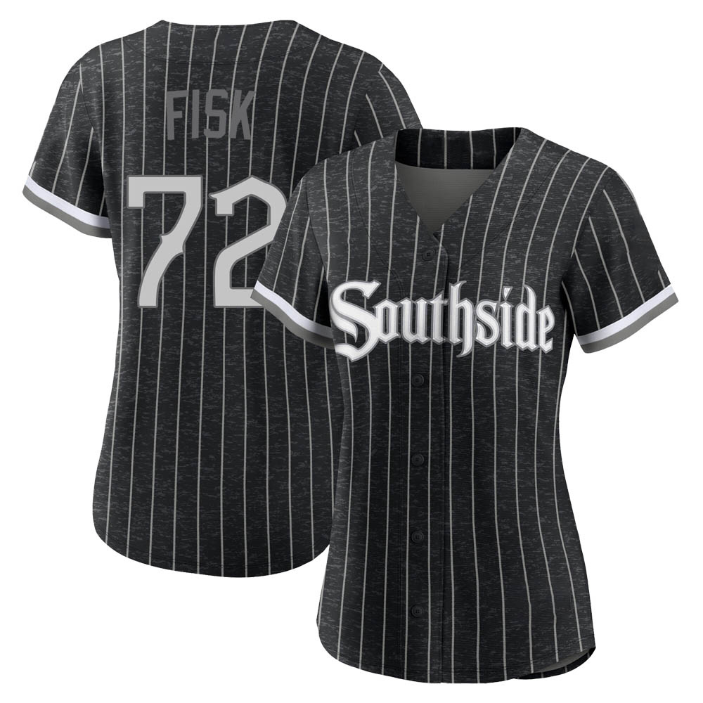 Authentic Carlton Fisk Women's Chicago White Sox Black 2021 City Connect Jersey Authentic Carlton Fisk Women's Chicago White Sox Black 2021 City Connect Jersey