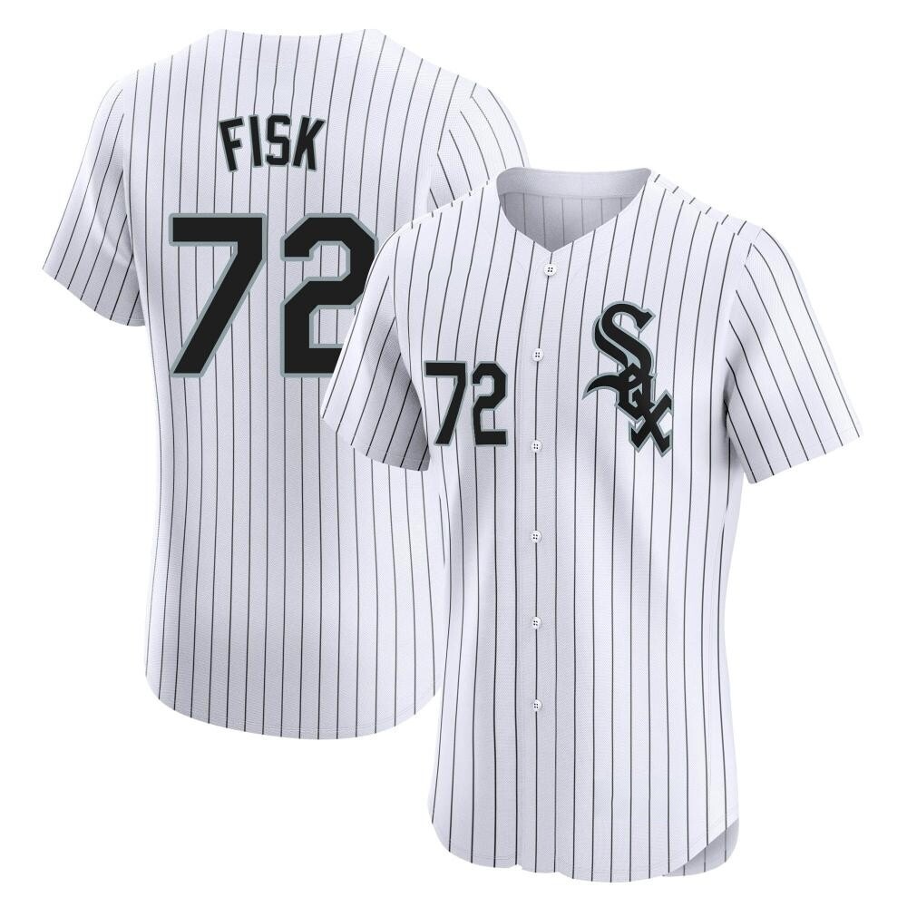 Elite Carlton Fisk Men's Chicago White Sox White Home Jersey Elite Carlton Fisk Men's Chicago White Sox White Home Jersey