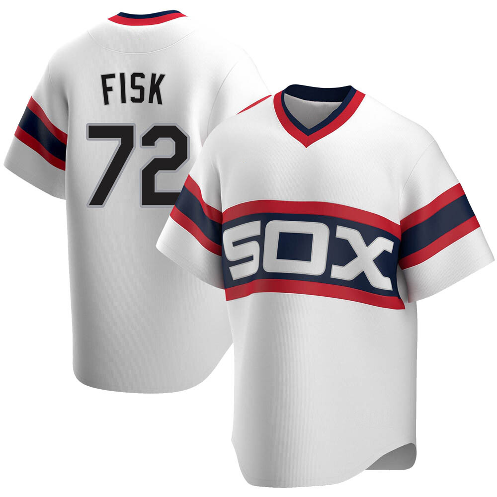 Replica Carlton Fisk Men's Chicago White Sox White Cooperstown Collection Jersey Replica Carlton Fisk Men's Chicago White Sox White Cooperstown Collection Jersey