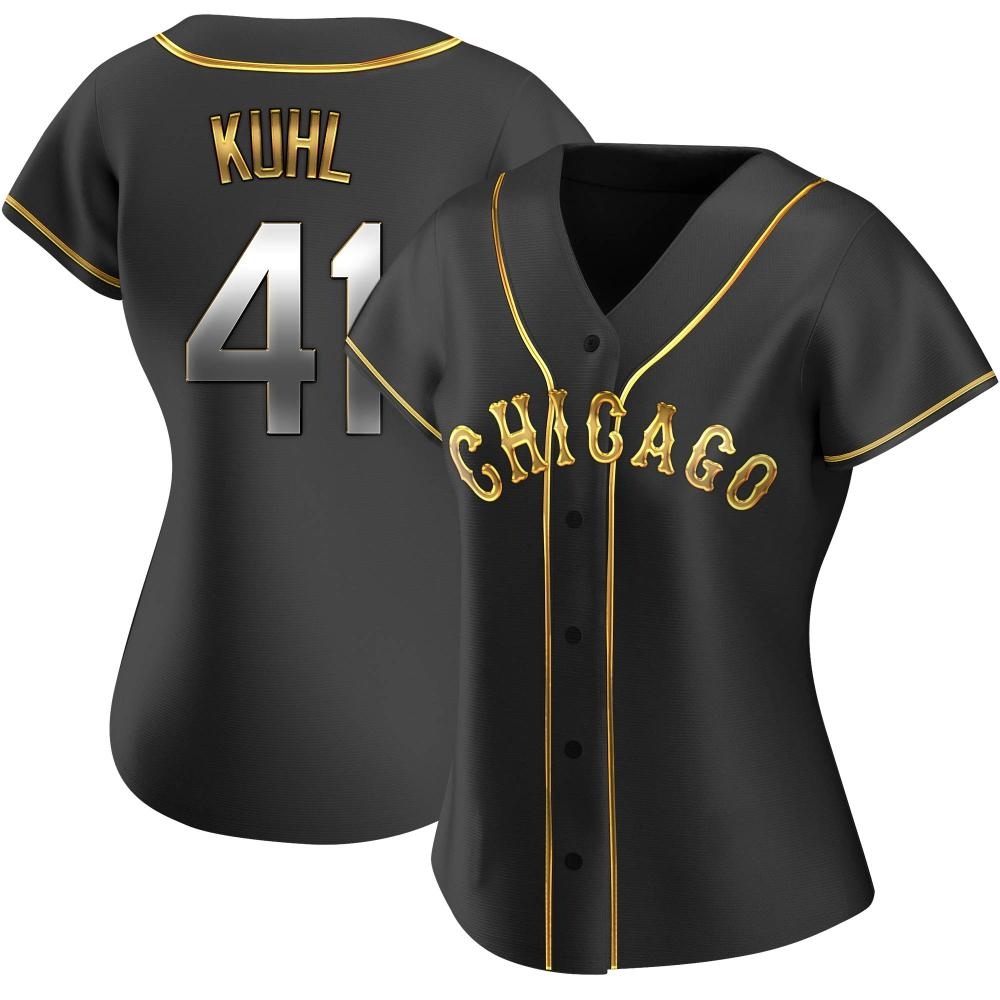 Replica Chad Kuhl Women's Chicago White Sox Black Golden Alternate Jersey Replica Chad Kuhl Women's Chicago White Sox Black Golden Alternate Jersey