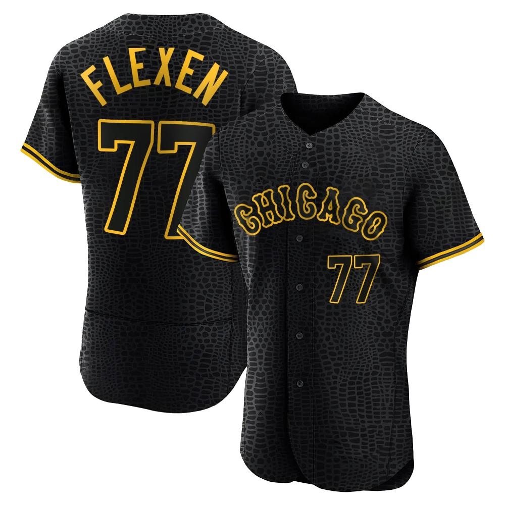 Authentic Chris Flexen Men's Chicago White Sox Black Snake Skin City Jersey Authentic Chris Flexen Men's Chicago White Sox Black Snake Skin City Jersey