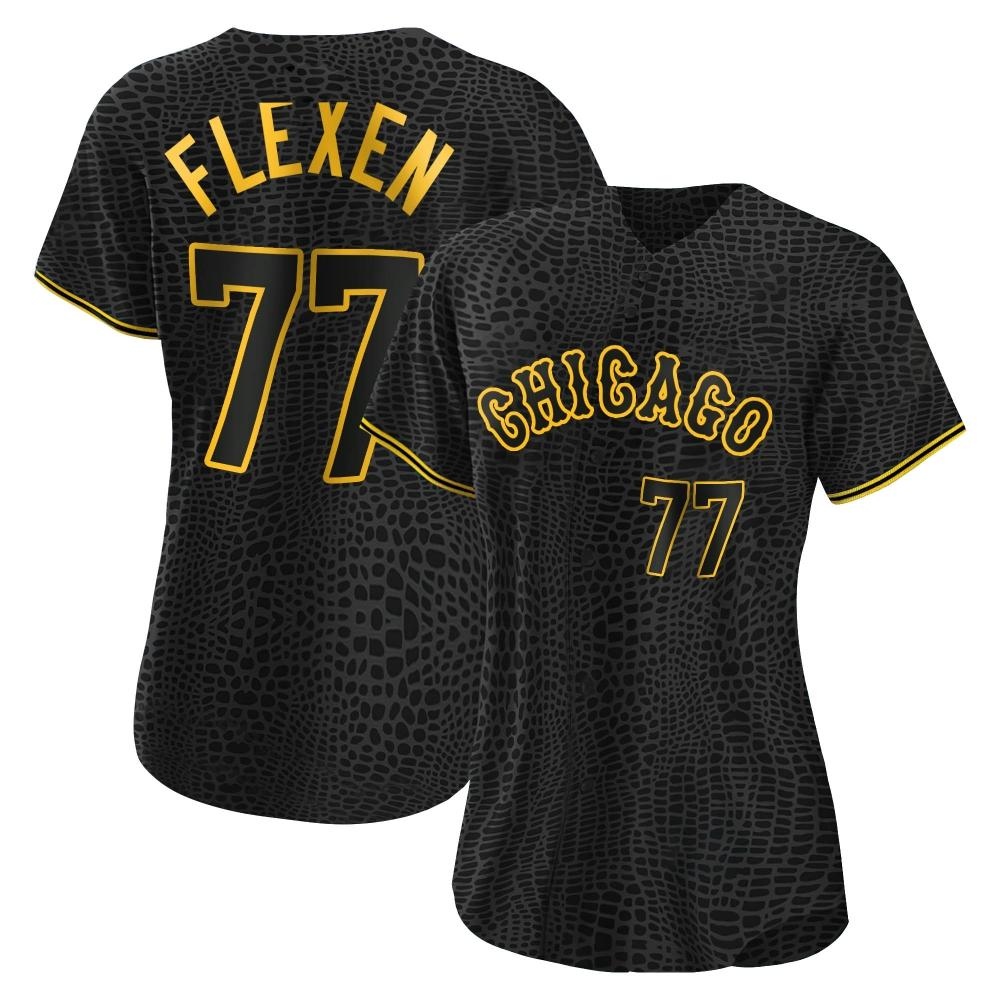 Authentic Chris Flexen Women's Chicago White Sox Black Snake Skin City Jersey Authentic Chris Flexen Women's Chicago White Sox Black Snake Skin City Jersey