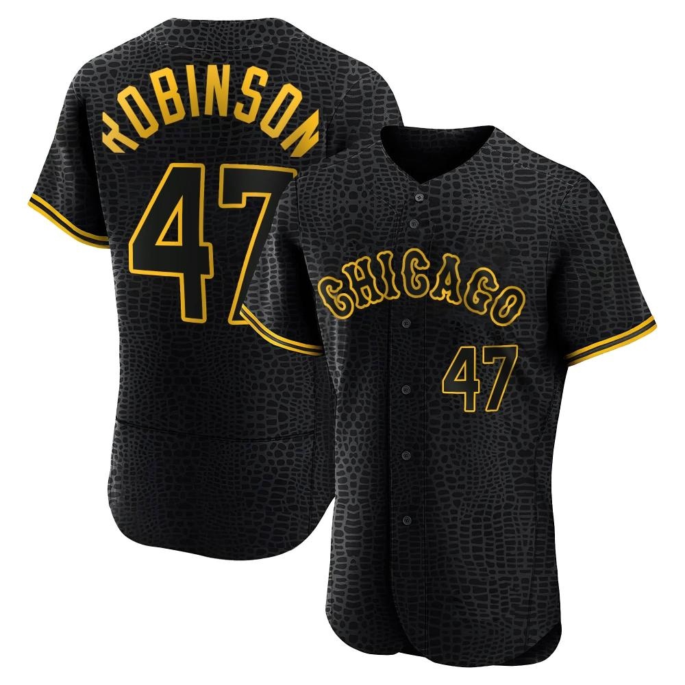Authentic Chuckie Robinson Men's Chicago White Sox Black Snake Skin City Jersey Authentic Chuckie Robinson Men's Chicago White Sox Black Snake Skin City Jersey