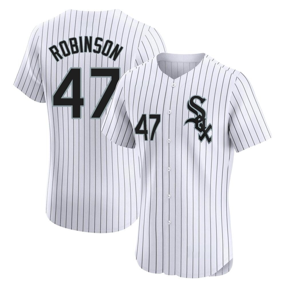 Elite Chuckie Robinson Men's Chicago White Sox White Home Jersey Elite Chuckie Robinson Men's Chicago White Sox White Home Jersey
