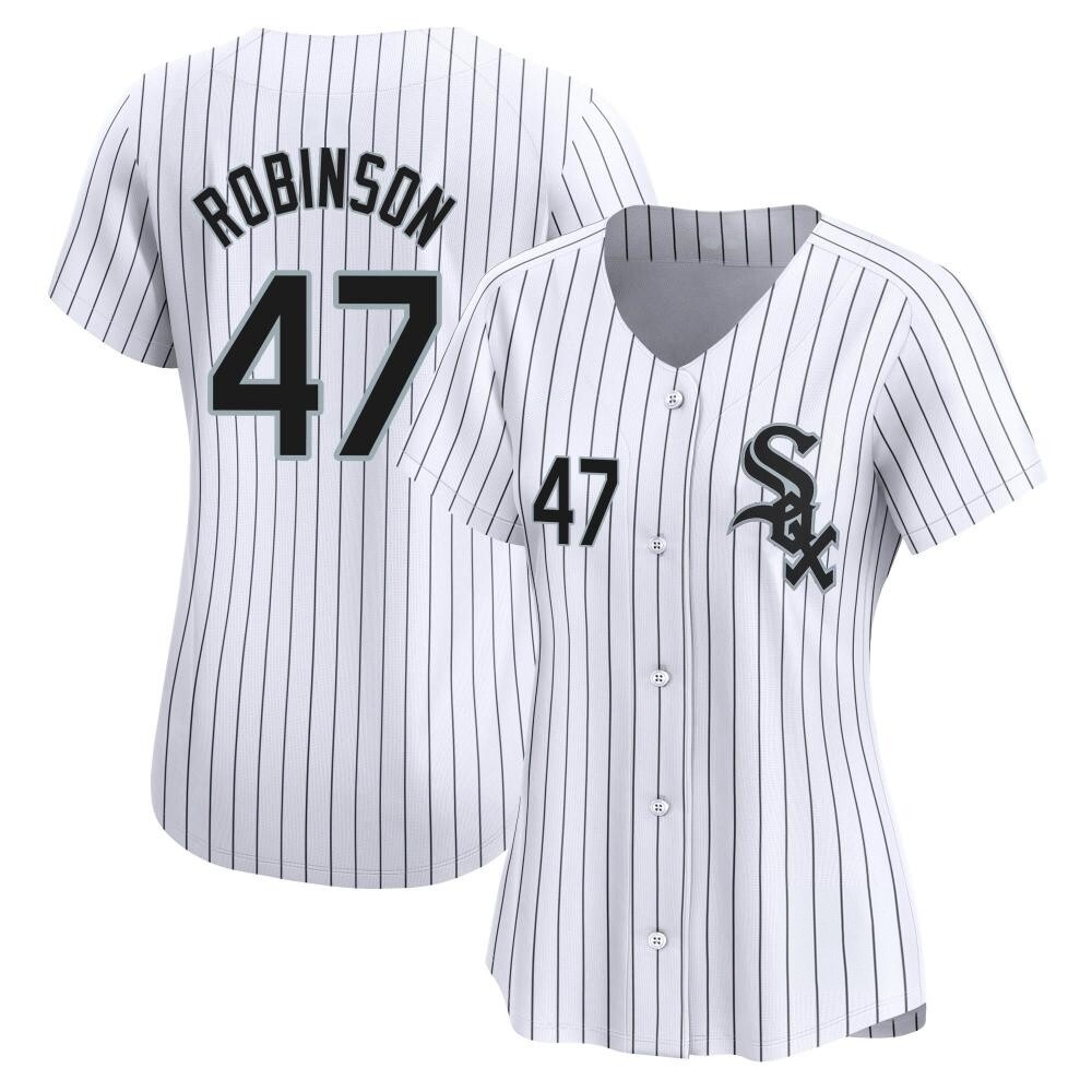 Limited Chuckie Robinson Women's Chicago White Sox White Home Jersey Limited Chuckie Robinson Women's Chicago White Sox White Home Jersey