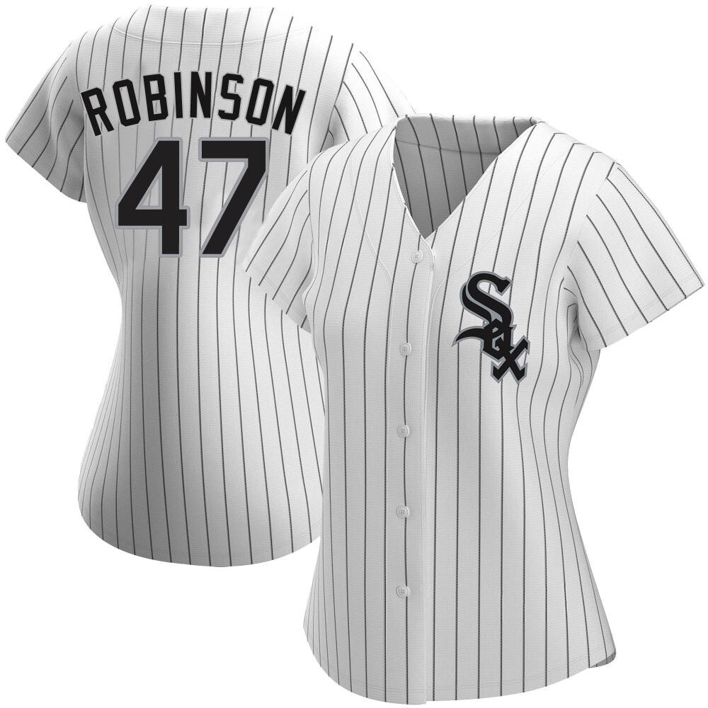Replica Chuckie Robinson Women's Chicago White Sox White Home Jersey Replica Chuckie Robinson Women's Chicago White Sox White Home Jersey