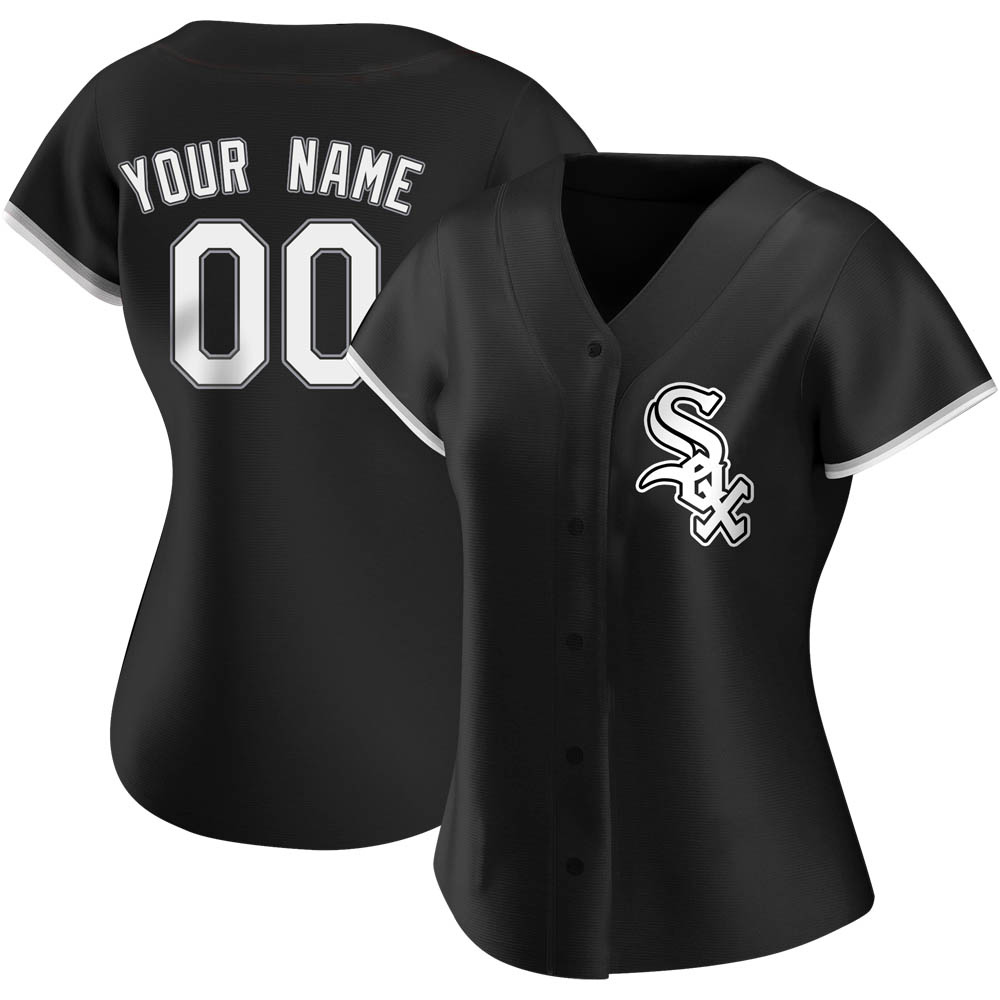 Authentic Custom Women's Chicago White Sox Black Alternate Jersey Authentic Custom Women's Chicago White Sox Black Alternate Jersey