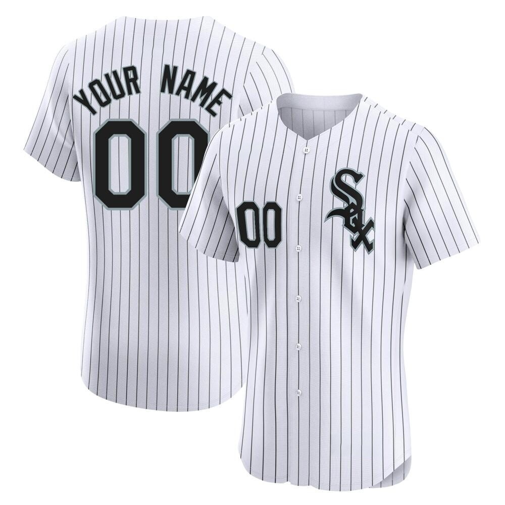 Elite Custom Men's Chicago White Sox White Home Jersey Elite Custom Men's Chicago White Sox White Home Jersey