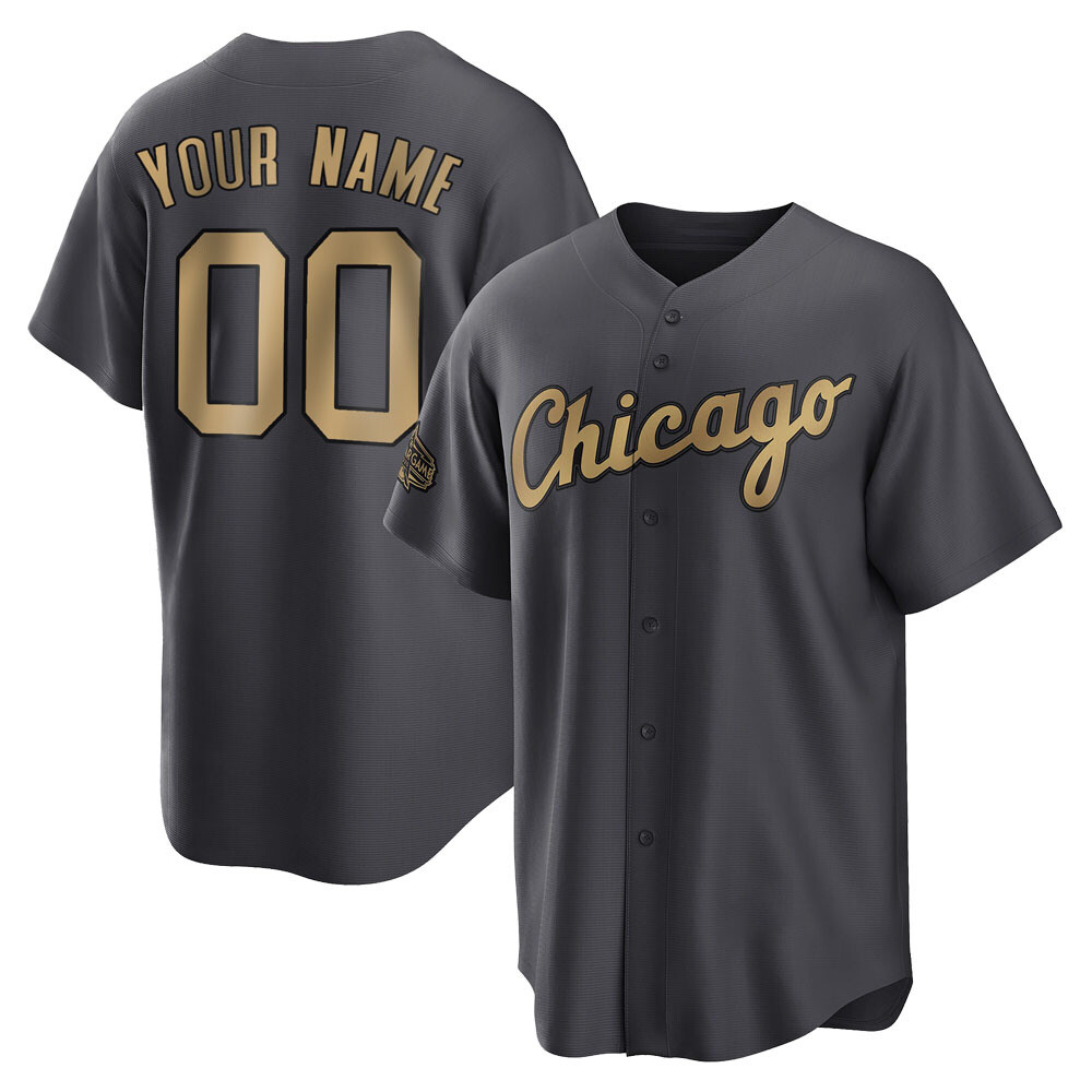 Game Custom Youth Chicago White Sox Charcoal Replica 2022 All-Star Jersey Game Custom Youth Chicago White Sox Charcoal Replica 2022 All-Star Jersey