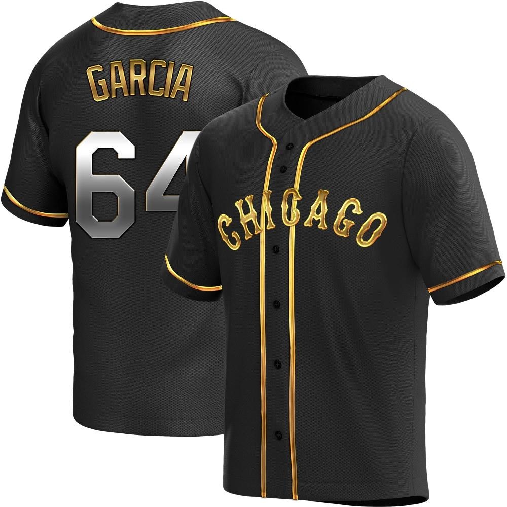Replica Deivi Garcia Men's Chicago White Sox Black Golden Alternate Jersey