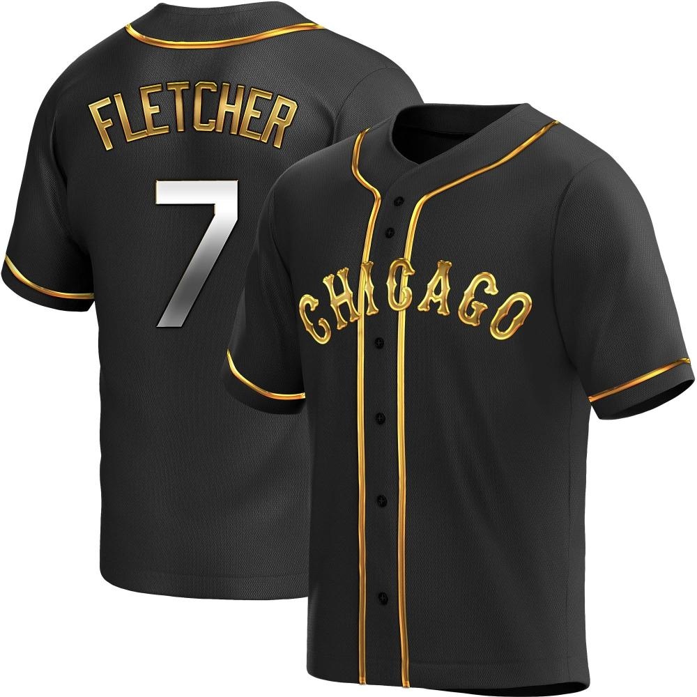 Replica Dominic Fletcher Men's Chicago White Sox Black Golden Alternate Jersey Replica Dominic Fletcher Men's Chicago White Sox Black Golden Alternate Jersey