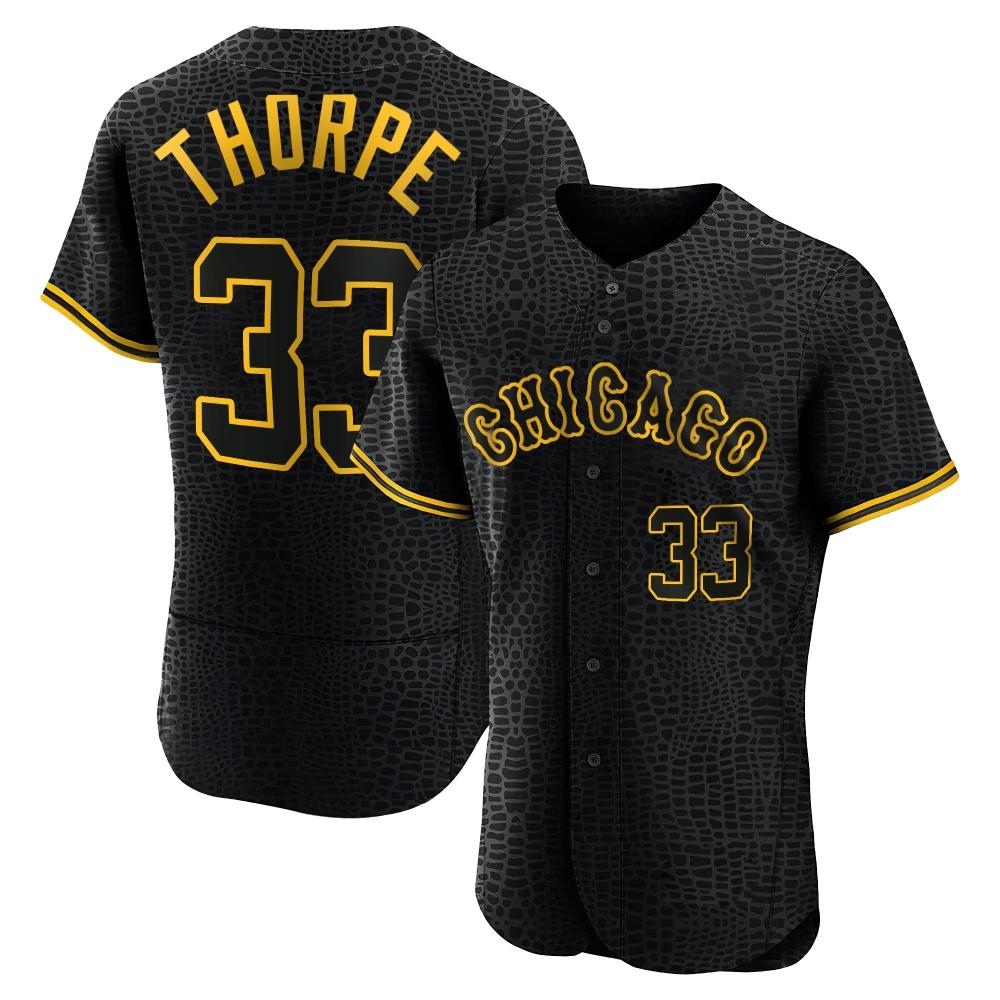 Authentic Drew Thorpe Men's Chicago White Sox Black Snake Skin City Jersey Authentic Drew Thorpe Men's Chicago White Sox Black Snake Skin City Jersey