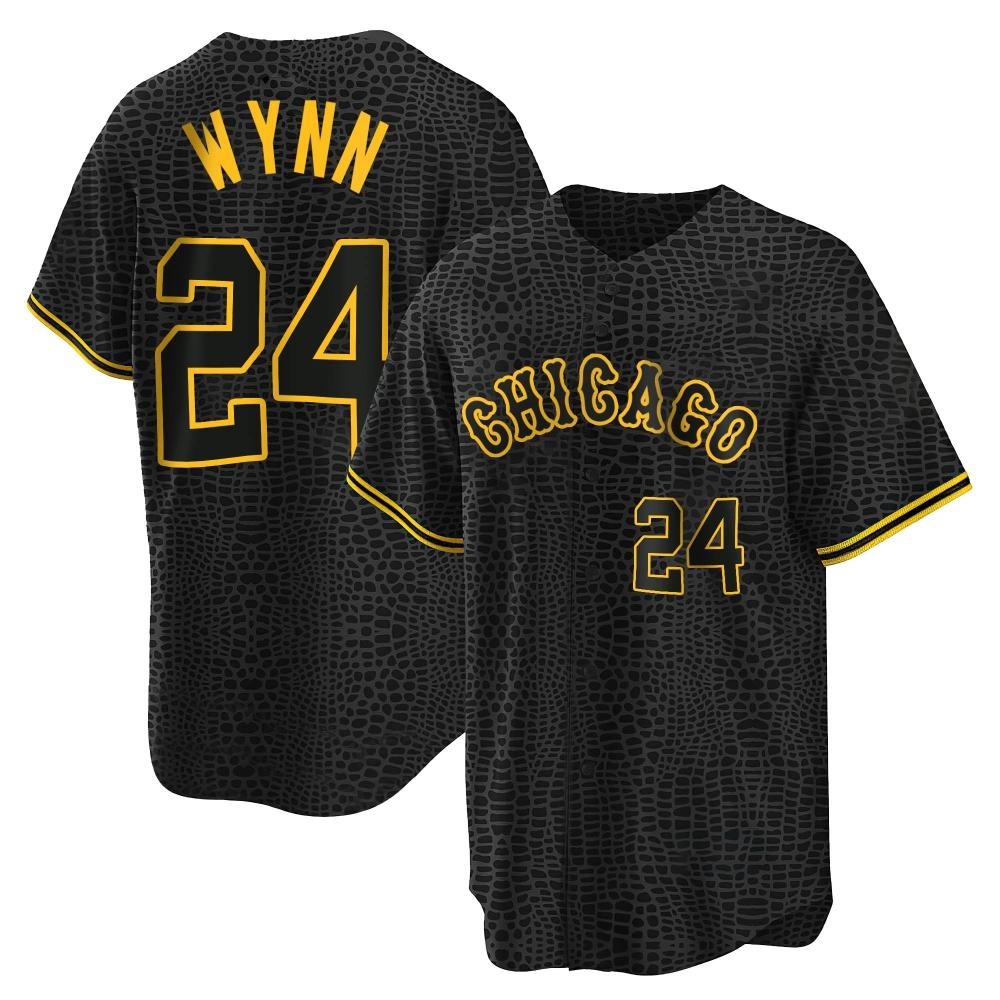 Replica Early Wynn Men's Chicago White Sox Black Snake Skin City Jersey Replica Early Wynn Men's Chicago White Sox Black Snake Skin City Jersey