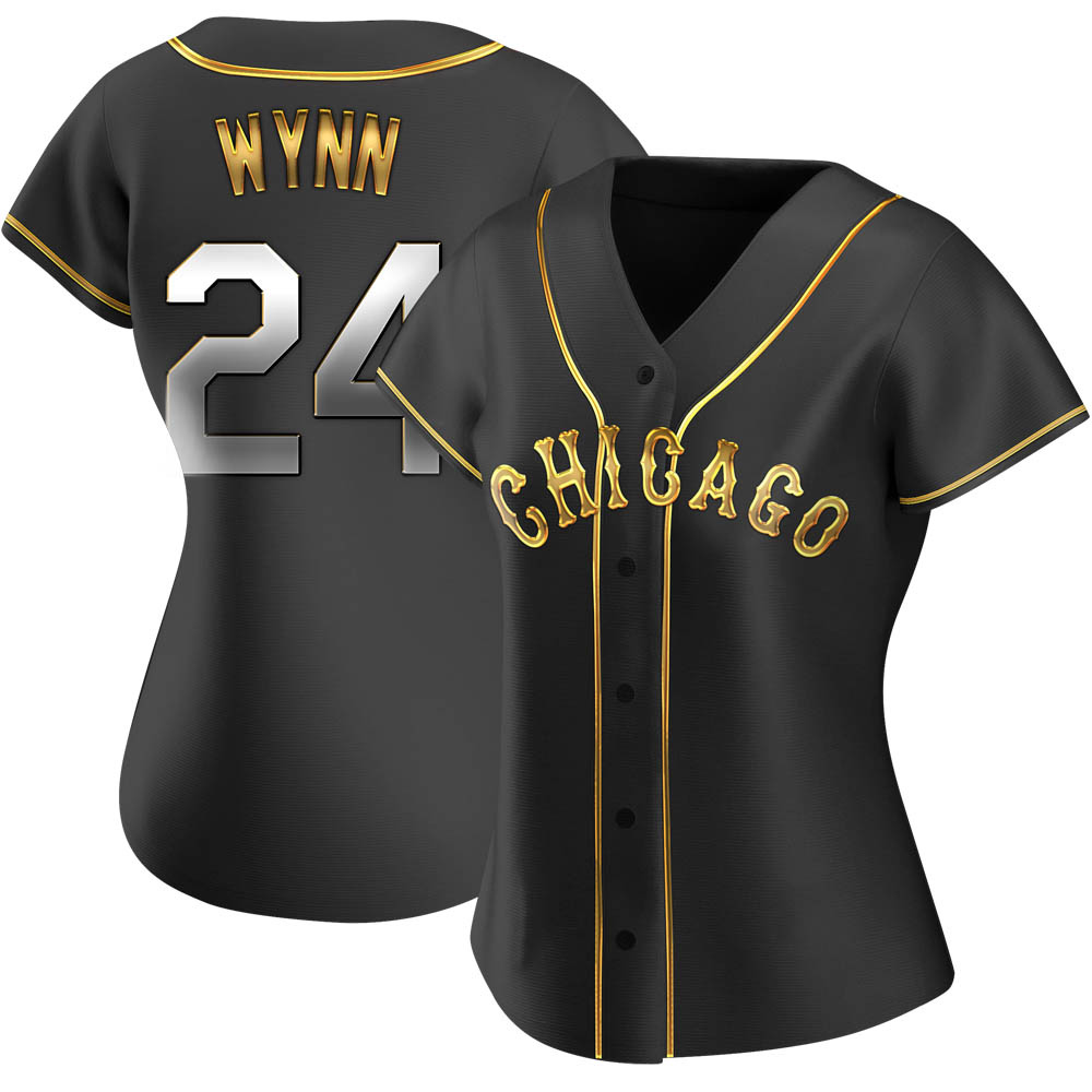Replica Early Wynn Women's Chicago White Sox Black Golden Alternate Jersey Replica Early Wynn Women's Chicago White Sox Black Golden Alternate Jersey