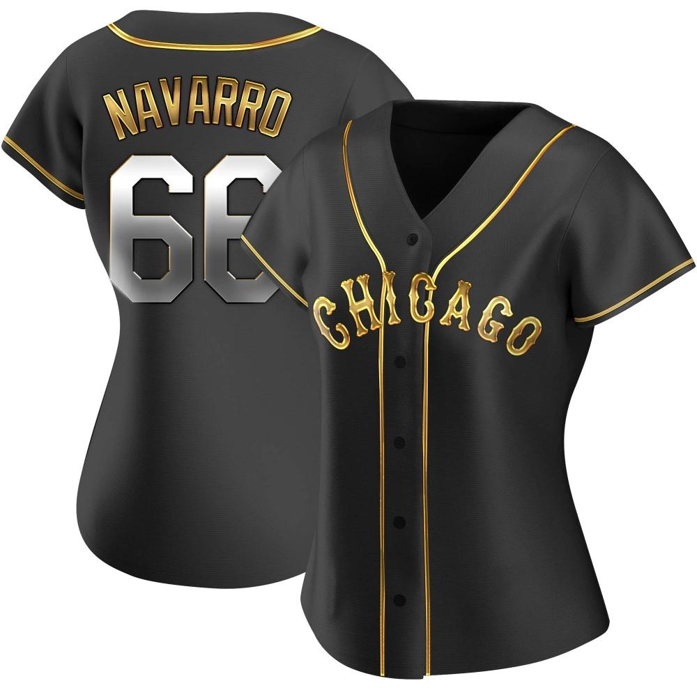Replica Edgar Navarro Women's Chicago White Sox Black Golden Alternate Jersey Replica Edgar Navarro Women's Chicago White Sox Black Golden Alternate Jersey