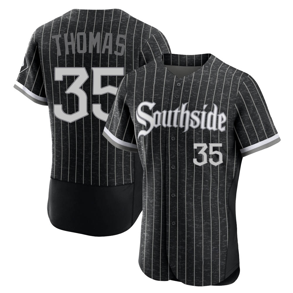 Authentic Frank Thomas Men's Chicago White Sox Black 2021 City Connect Jersey
