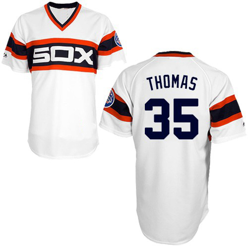 Authentic Frank Thomas Men's Chicago White Sox White 1983 Throwback Jersey