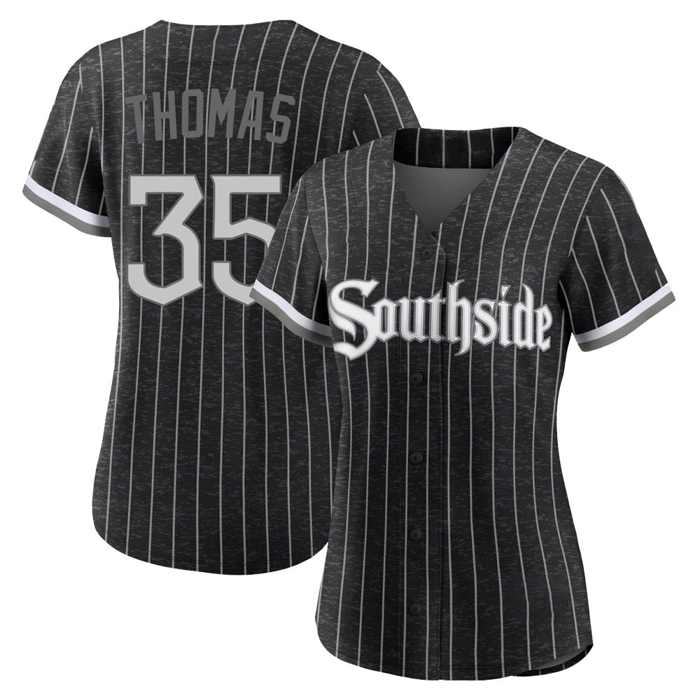 Authentic Frank Thomas Women's Chicago White Sox Black 2021 City Connect Jersey Authentic Frank Thomas Women's Chicago White Sox Black 2021 City Connect Jersey