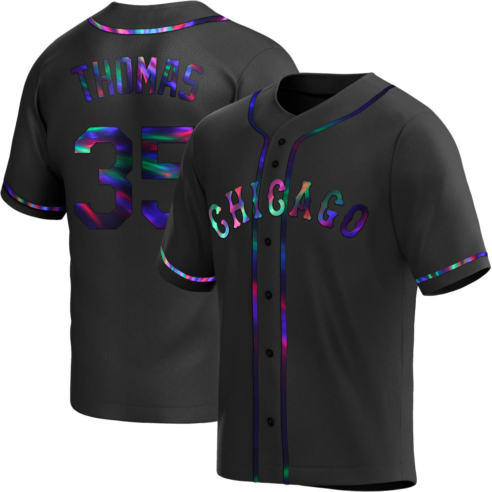 Replica Frank Thomas Youth Chicago White Sox Black Holographic Alternate Jersey Replica Frank Thomas Youth Chicago White Sox Black Holographic Alternate Jersey