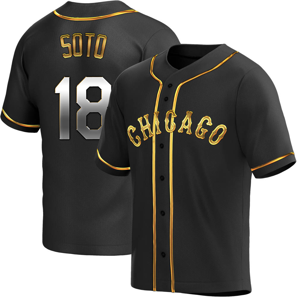 Replica Geovany Soto Men's Chicago White Sox Black Golden Alternate Jersey
