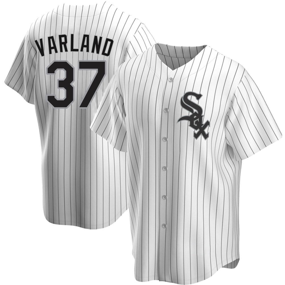 Replica Gus Varland Men's Chicago White Sox White Home Jersey Replica Gus Varland Men's Chicago White Sox White Home Jersey
