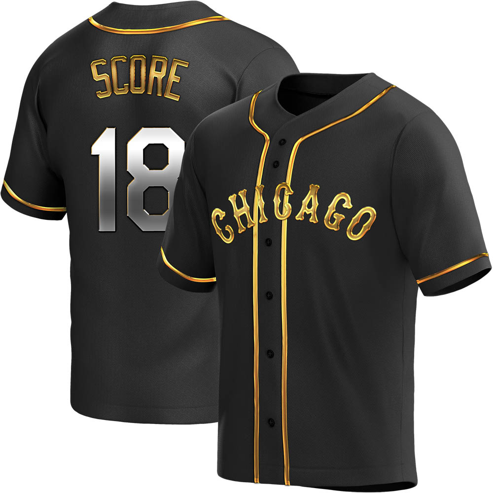 Replica Herb Score Men's Chicago White Sox Black Golden Alternate Jersey Replica Herb Score Men's Chicago White Sox Black Golden Alternate Jersey