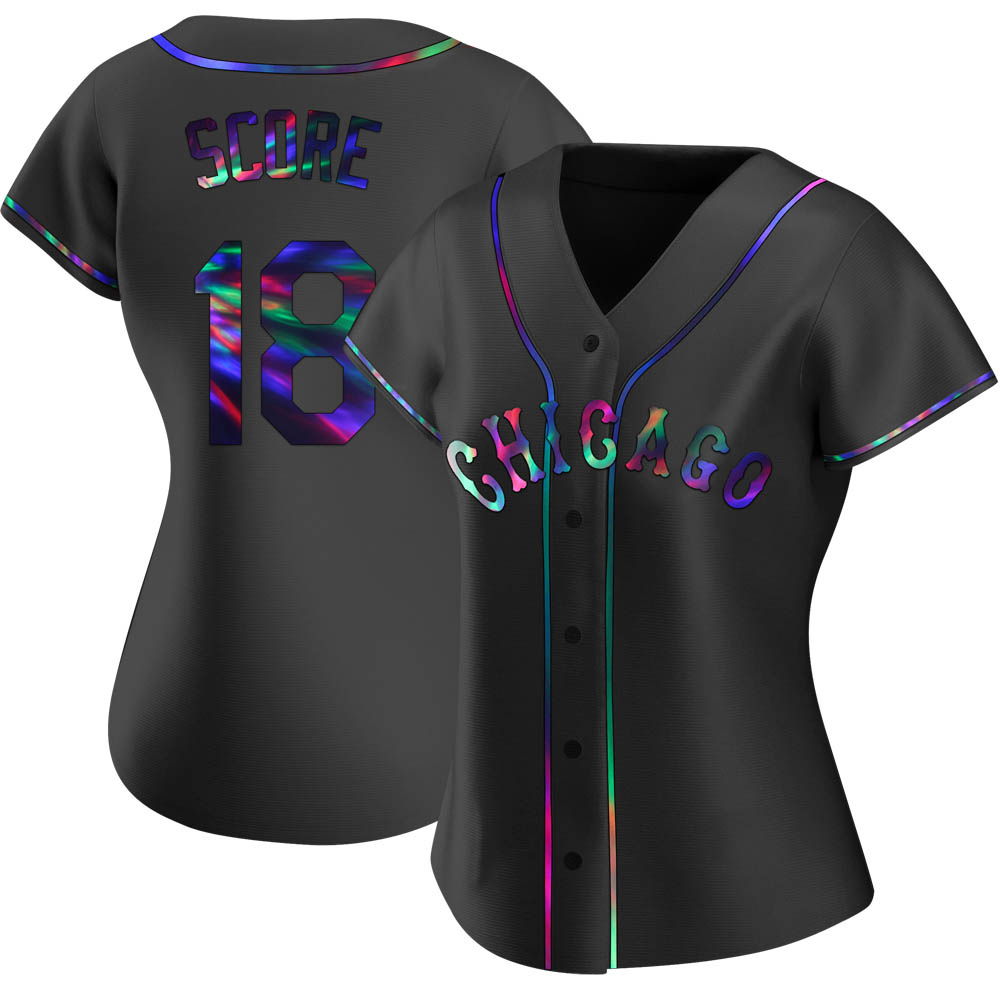 Replica Herb Score Women's Chicago White Sox Black Holographic Alternate Jersey Replica Herb Score Women's Chicago White Sox Black Holographic Alternate Jersey