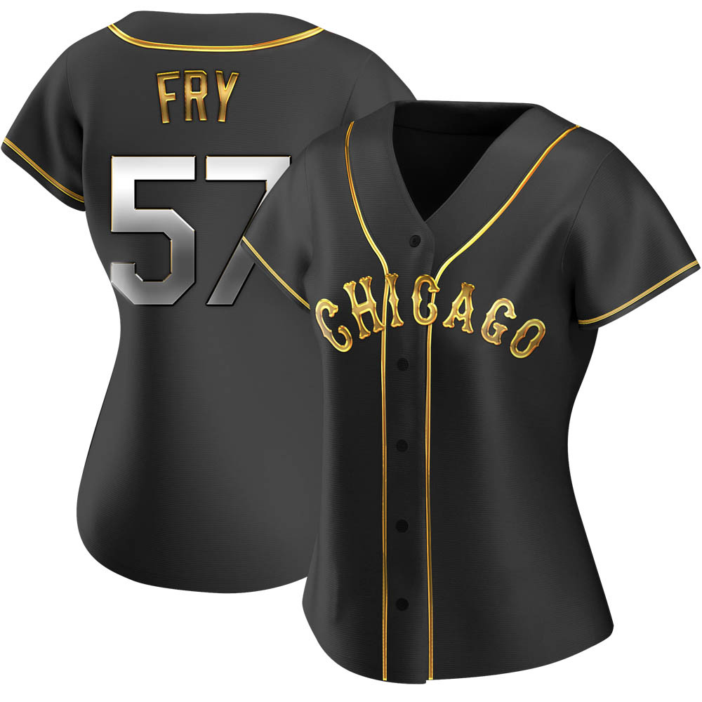 Replica Jace Fry Women's Chicago White Sox Black Golden Alternate Jersey Replica Jace Fry Women's Chicago White Sox Black Golden Alternate Jersey