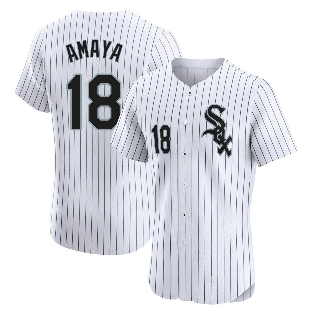 Elite Jacob Amaya Men's Chicago White Sox White Home Jersey Elite Jacob Amaya Men's Chicago White Sox White Home Jersey