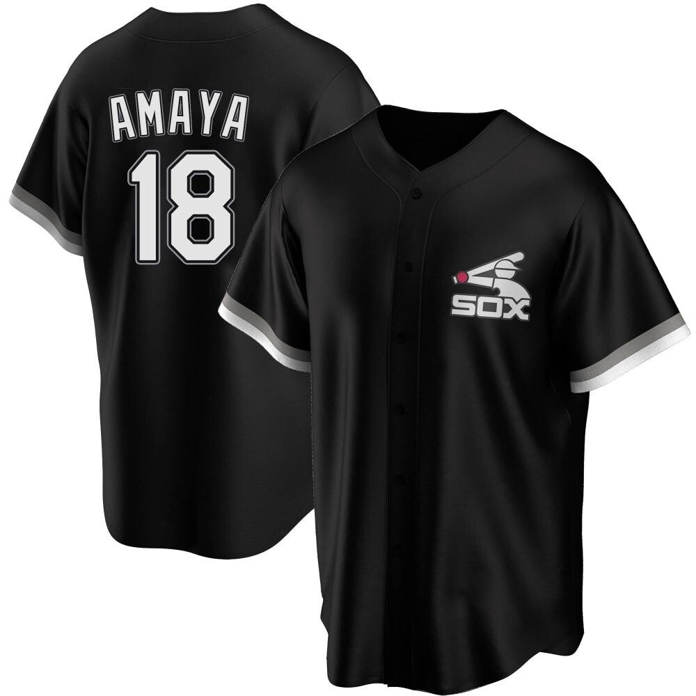 Replica Jacob Amaya Men's Chicago White Sox Black Spring Training Jersey Replica Jacob Amaya Men's Chicago White Sox Black Spring Training Jersey