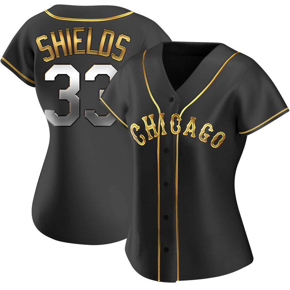 Replica James Shields Women's Chicago White Sox Black Golden Alternate Jersey Replica James Shields Women's Chicago White Sox Black Golden Alternate Jersey