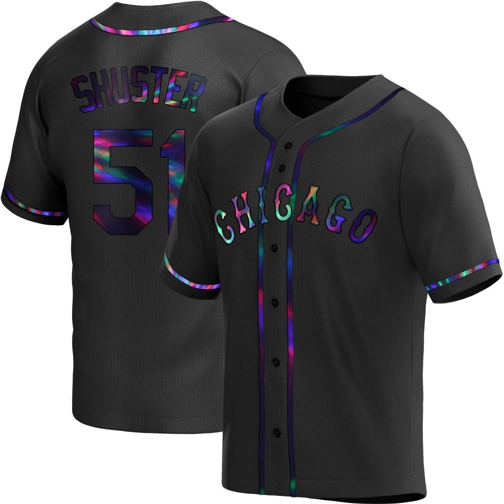 Replica Jared Shuster Men's Chicago White Sox Black Holographic Alternate Jersey Replica Jared Shuster Men's Chicago White Sox Black Holographic Alternate Jersey