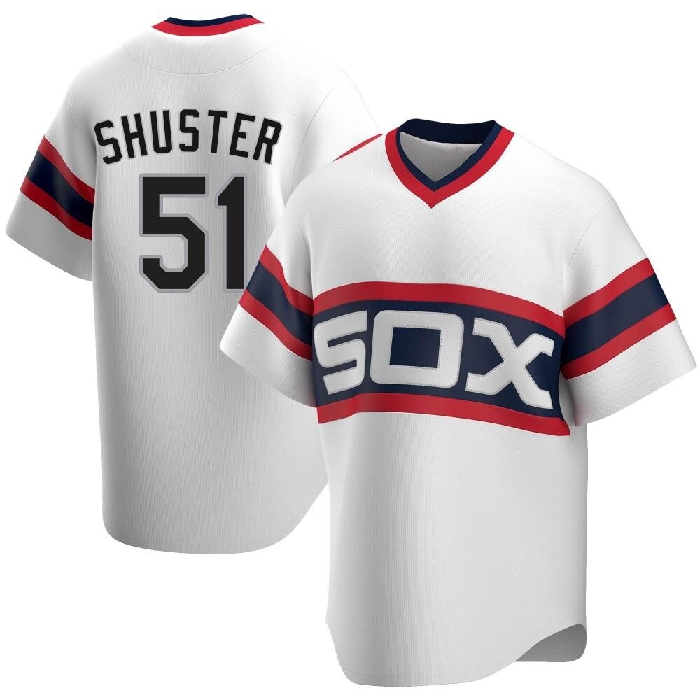 Replica Jared Shuster Men's Chicago White Sox White Cooperstown Collection Jersey Replica Jared Shuster Men's Chicago White Sox White Cooperstown Collection Jersey