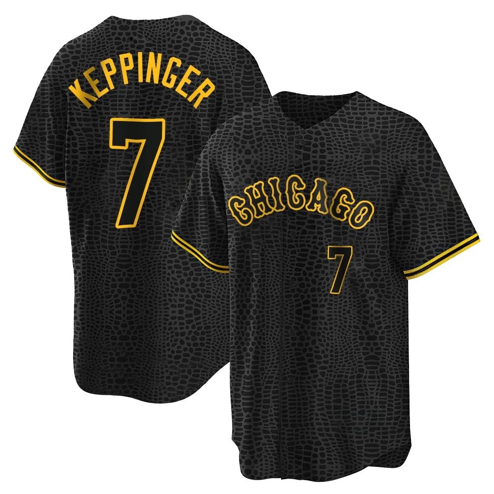 Replica Jeff Keppinger Men's Chicago White Sox Black Snake Skin City Jersey Replica Jeff Keppinger Men's Chicago White Sox Black Snake Skin City Jersey