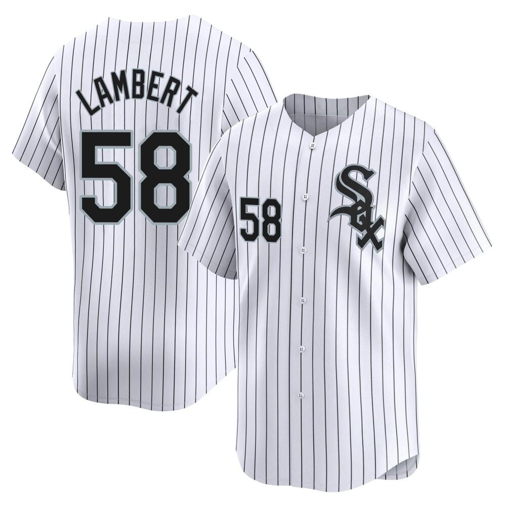 Limited Jimmy Lambert Men's Chicago White Sox White Home Jersey Limited Jimmy Lambert Men's Chicago White Sox White Home Jersey