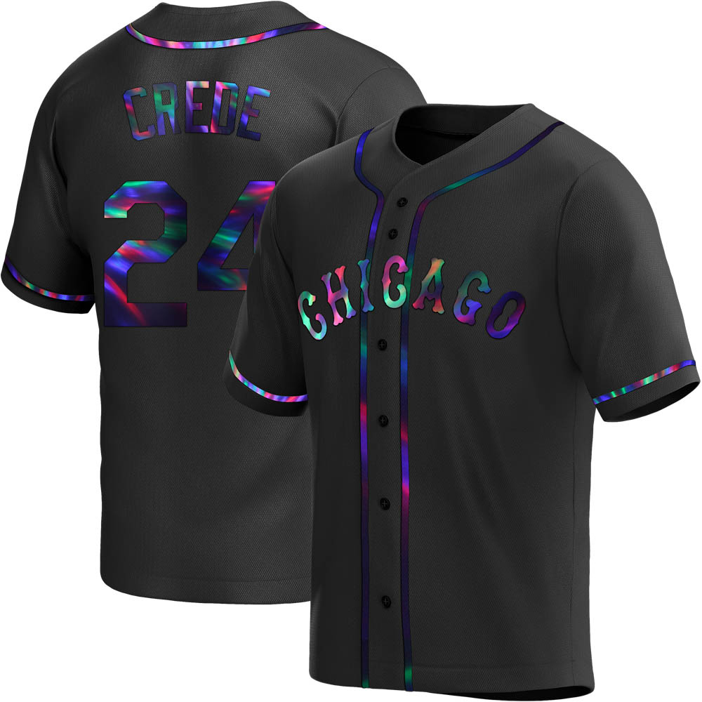 Replica Joe Crede Men's Chicago White Sox Black Holographic Alternate Jersey Replica Joe Crede Men's Chicago White Sox Black Holographic Alternate Jersey