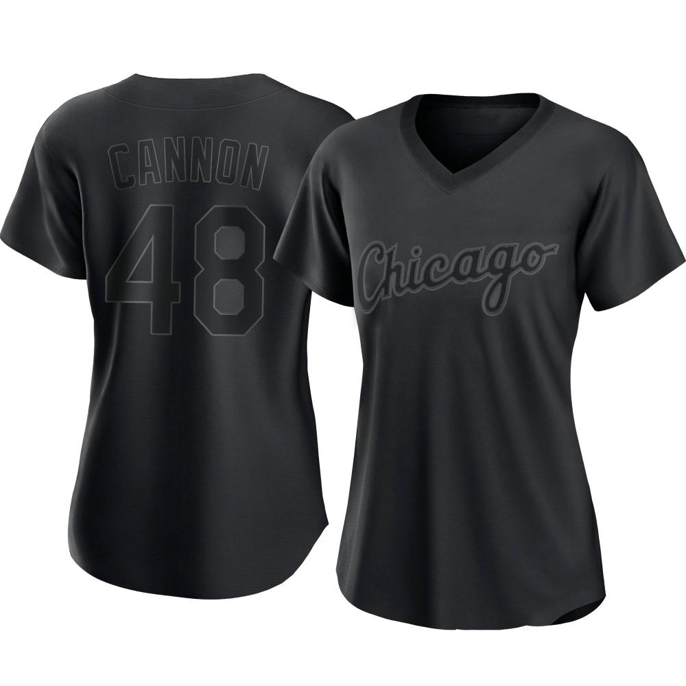 Replica Jonathan Cannon Women's Chicago White Sox Black Pitch Fashion Jersey Replica Jonathan Cannon Women's Chicago White Sox Black Pitch Fashion Jersey