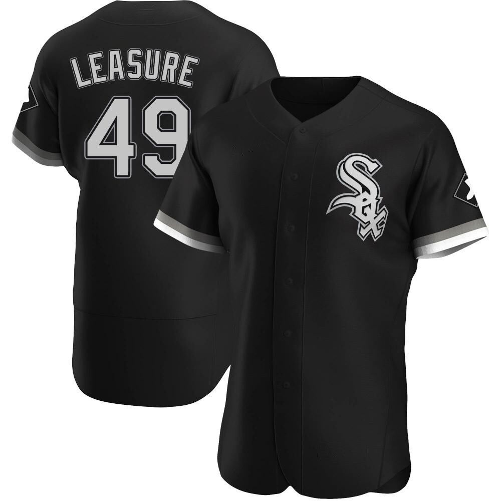 Authentic Jordan Leasure Men's Chicago White Sox Black Alternate Jersey