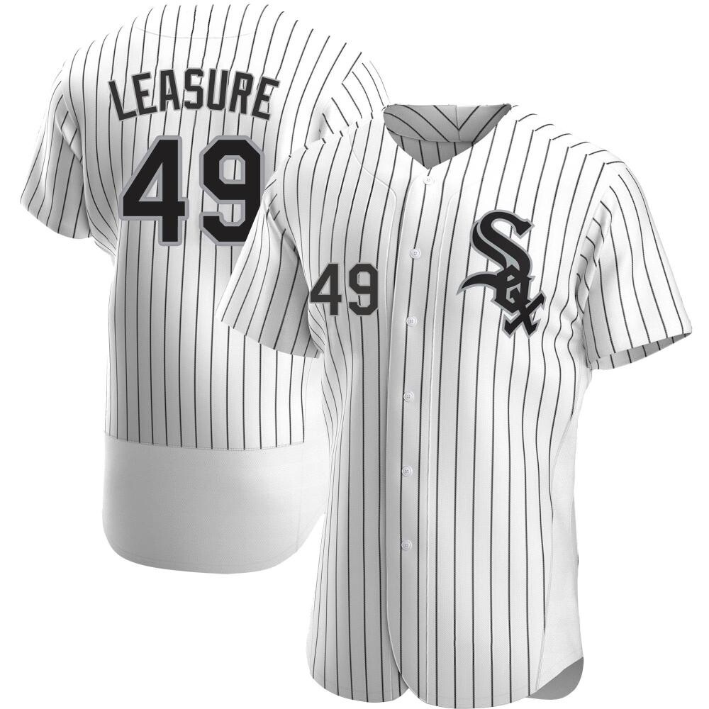 Authentic Jordan Leasure Men's Chicago White Sox White Home Jersey
